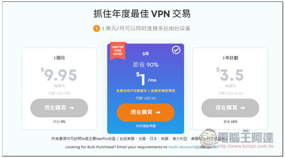 Ivacy VPN 推新年優惠每月 1 美金,教你如何一鍵解鎖千部 Netflix 隱藏影片 - 電腦王阿達 Ivacy VPN 推新年優惠每月 1 美金,教你如何一鍵解鎖千部 Netflix 隱藏影片 - 電腦王阿達