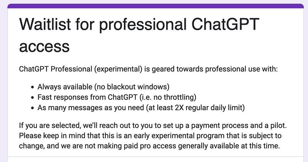 OpenAI 透露 ChatGPT Professional 付費版計畫：快速、不中斷的對話體驗，訊息數也大幅解禁 - 電腦王阿達