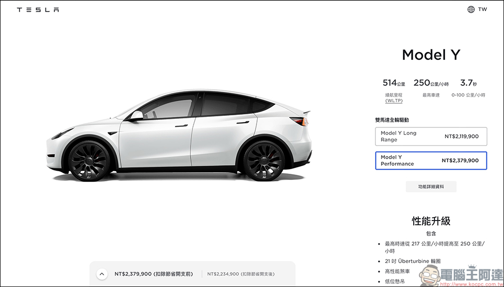 特斯拉 Model Y 台灣宣佈降價!調降 18~22 萬元 - 電腦王阿達 特斯拉 Model Y 台灣宣佈降價!調降 18~22 萬元 - 電腦王阿達