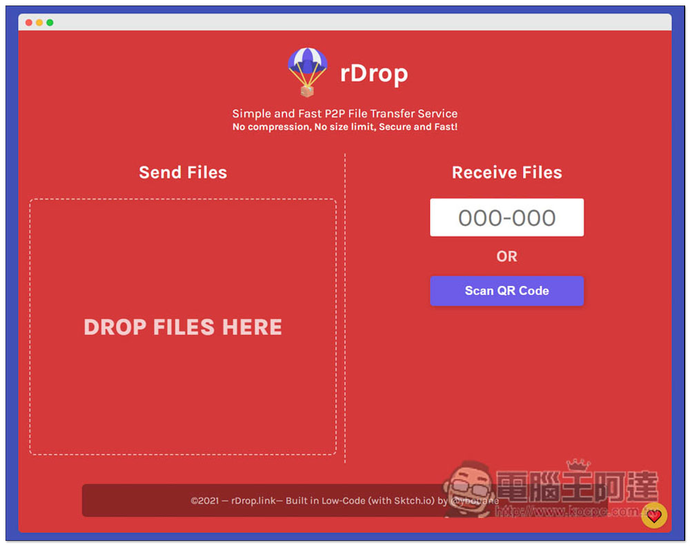 rDrop 簡單且速度快的跨裝置 P2P 傳檔服務,高安全、不壓縮、沒有檔案大小限制 - 電腦王阿達 rDrop 簡單且速度快的跨裝置 P2P 傳檔服務,高安全、不壓縮、沒有檔案大小限制 - 電腦王阿達