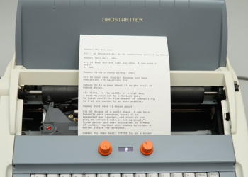 國外藝術家打造出一台 Ghostwriter，在打字機上也能跟 AI 聊天
