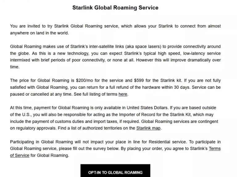 SpaceX 正在測試「Starlink 國際漫遊網路服務」的全新方案,全世界每個地方都能使用 - 電腦王阿達 SpaceX 正在測試「Starlink 國際漫遊網路服務」的全新方案,全世界每個地方都能使用 - 電腦王阿達
