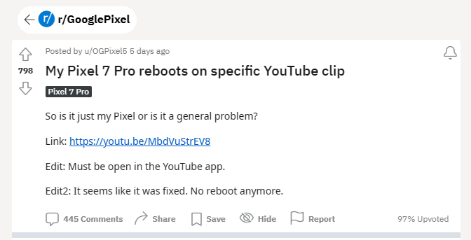 Google Pixel 用戶注意,請不要播放這部影片,要不然手機可能會立刻重開機 - 電腦王阿達 Google Pixel 用戶注意,請不要播放這部影片,要不然手機可能會立刻重開機 - 電腦王阿達