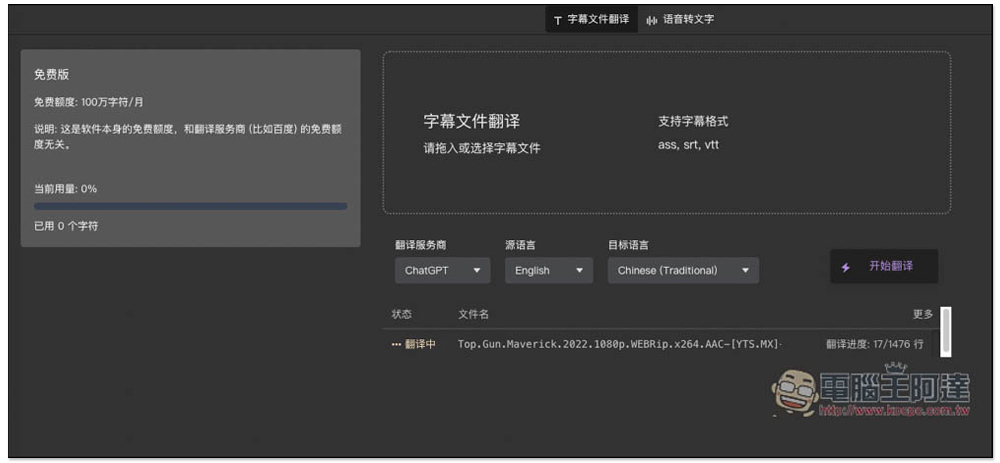 字幕組機翻小助手!一鍵翻譯國外字幕檔成繁體中文,支援 ChatGPT、DeepL、亞馬遜等服務 - 電腦王阿達 字幕組機翻小助手!一鍵翻譯國外字幕檔成繁體中文,支援 ChatGPT、DeepL、亞馬遜等服務 - 電腦王阿達