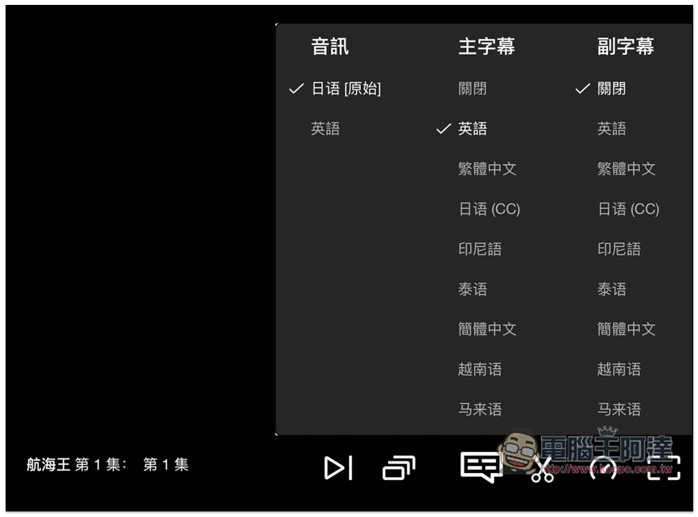 Netflix 雙語字幕擴充功能，不僅提供雙字幕功能，還支援外掛字幕、下載 Netflix 內建字幕 - 電腦王阿達