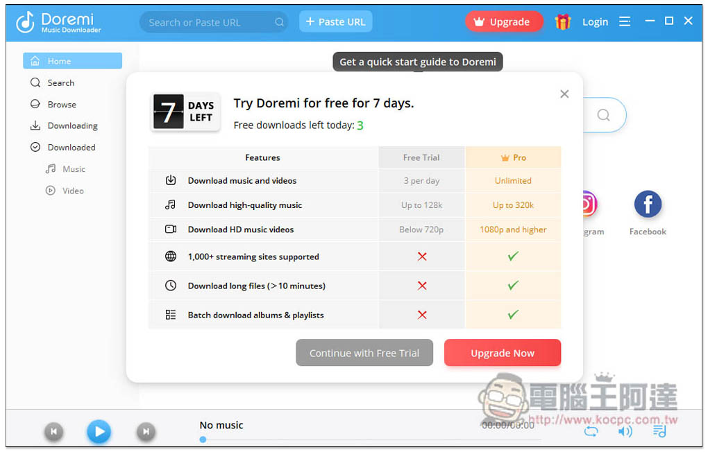 Doremi Music Downloader 限免下載,支援超過 1,000 個網站,YouTube 最高支援 4K 畫質影片、320k MP3 音樂(Windows/Mac) - 電腦王阿達 Doremi Music Downloader 限免下載,支援超過 1,000 個網站,YouTube 最高支援 4K 畫質影片、320k MP3 音樂(Windows/Mac) - 電腦王阿達