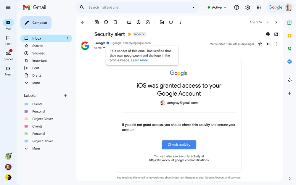 Gmail 寄件人也有藍勾勾圖示了！來幫助用戶過濾危險、釣魚郵件 - 電腦王阿達