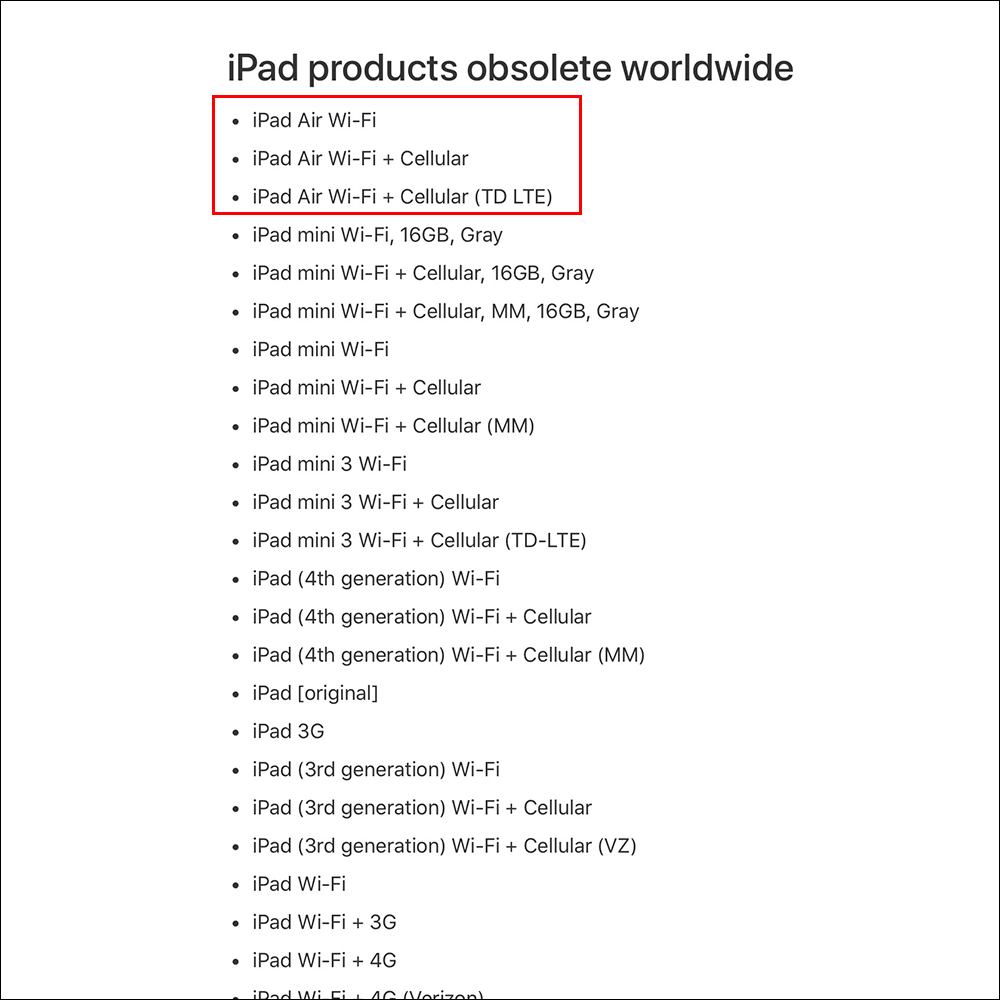 蘋果將初代 iPad Air 以及 Thunderbolt 顯示器現已成為過時產品 - 電腦王阿達 蘋果將初代 iPad Air 以及 Thunderbolt 顯示器現已成為過時產品 - 電腦王阿達