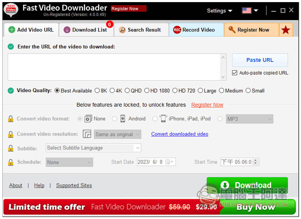 Fast Video Downloader 超強影音下載軟體限免！支援超過 1,000 網站、8K 畫質、並內建螢幕錄影 - 電腦王阿達