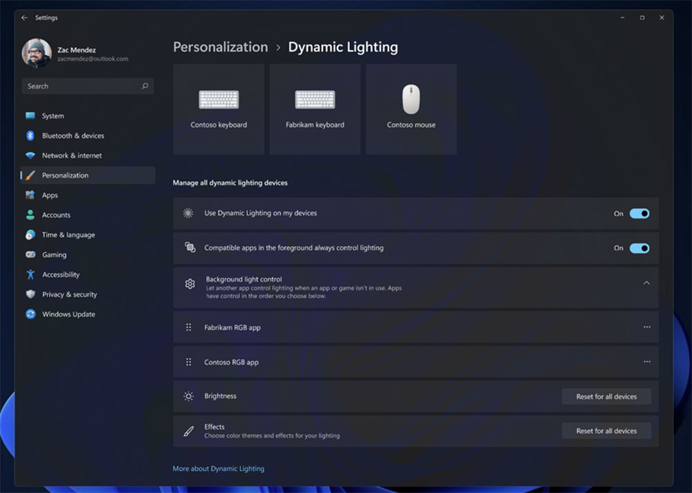 Windows 11 is trying to unify the settings of RGB devices - Computer King Ada