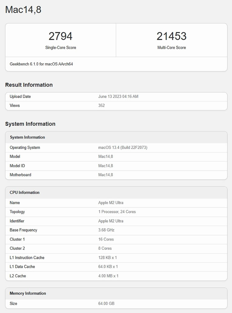 搭載 M2 Ultra 的 Mac Pro 雖然貴 M2 Studio 很多,但最新跑分數據顯示效能表現相同 - 電腦王阿達 搭載 M2 Ultra 的 Mac Pro 雖然貴 M2 Studio 很多,但最新跑分數據顯示效能表現相同 - 電腦王阿達