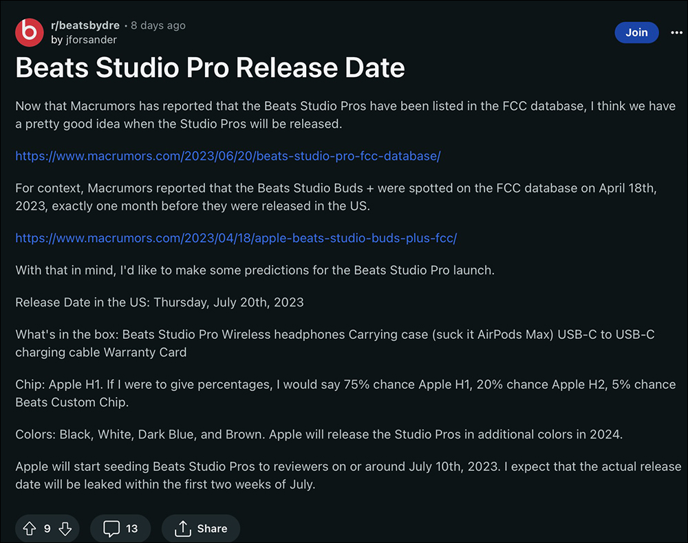 傳聞 Beats Studio Pro 頭戴式耳機將於 7 月發表,續航表現超越 AirPods Max、改採 USB-C、支援空間音訊等更多功能 - 電腦王阿達 傳聞 Beats Studio Pro 頭戴式耳機將於 7 月發表,續航表現超越 AirPods Max、改採 USB-C、支援空間音訊等更多功能 - 電腦王阿達