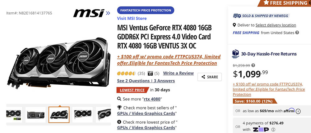 好香！NVIDIA GeForce RTX 4080 首次跌落 1000 美金以下 - 電腦王阿達