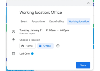Google 日曆新增上班地點快速設定，貼心提供包括辦公室與居家地點等額外選項