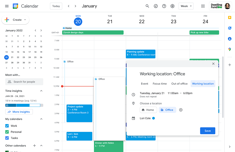 Google 日曆新增上班地點快速設定 Google 日曆新增上班地點快速設定