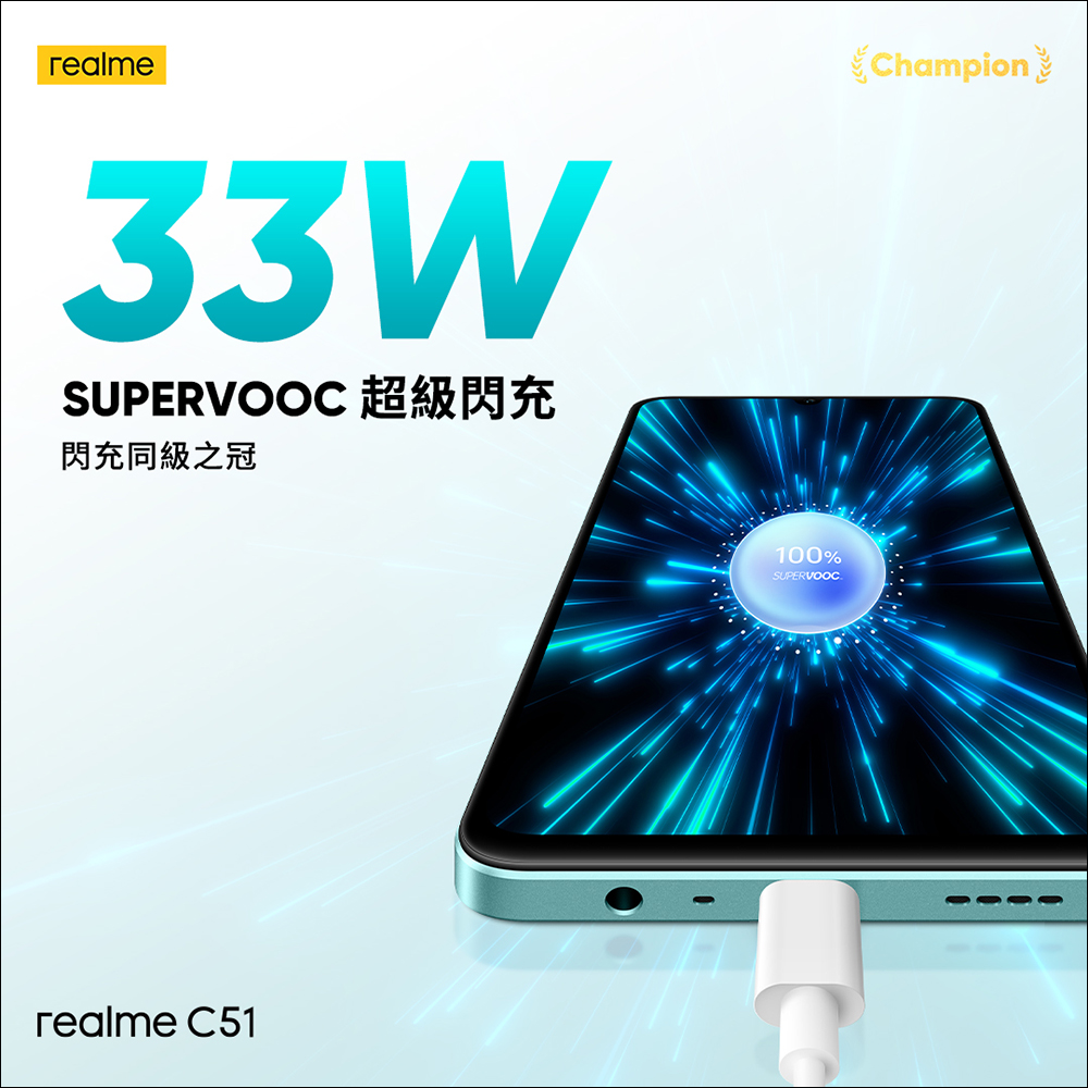 realme C51 正式在台發表，同價位最快 33W 快充、5000 萬 AI 雙鏡頭，只要 3,990 元 - 電腦王阿達