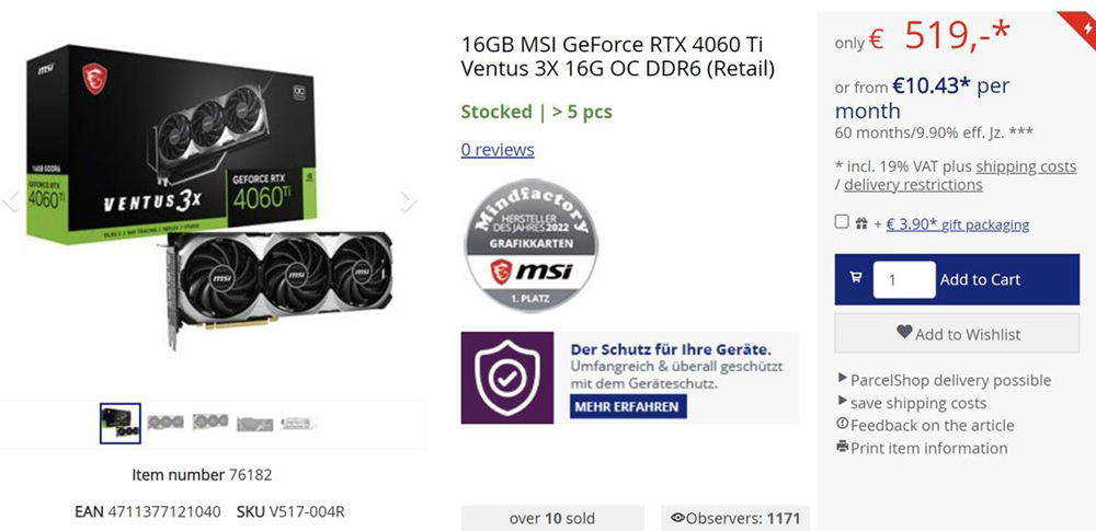 才開賣不到幾天,國外 NVIDIA RTX 4060 Ti 16GB 已經跌破建議售價了 - 電腦王阿達 才開賣不到幾天,國外 NVIDIA RTX 4060 Ti 16GB 已經跌破建議售價了 - 電腦王阿達