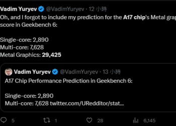 Apple A17 晶片的 GPU Metal 分數預測將會比 M1 還要高，達 17%