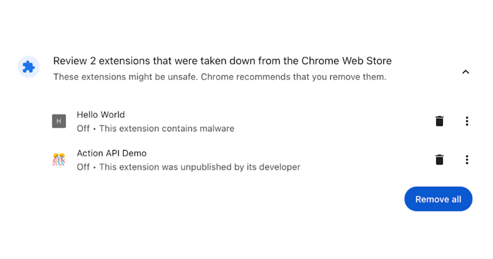 Google 對有資安疑慮的 Chrome 擴充功能下重手 Google 對有資安疑慮的 Chrome 擴充功能下重手