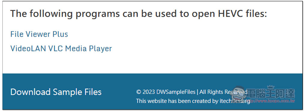 DWSamplefiles 提供各種熱門格式的免費測試檔案,不用自己建立 - 電腦王阿達 DWSamplefiles 提供各種熱門格式的免費測試檔案,不用自己建立 - 電腦王阿達