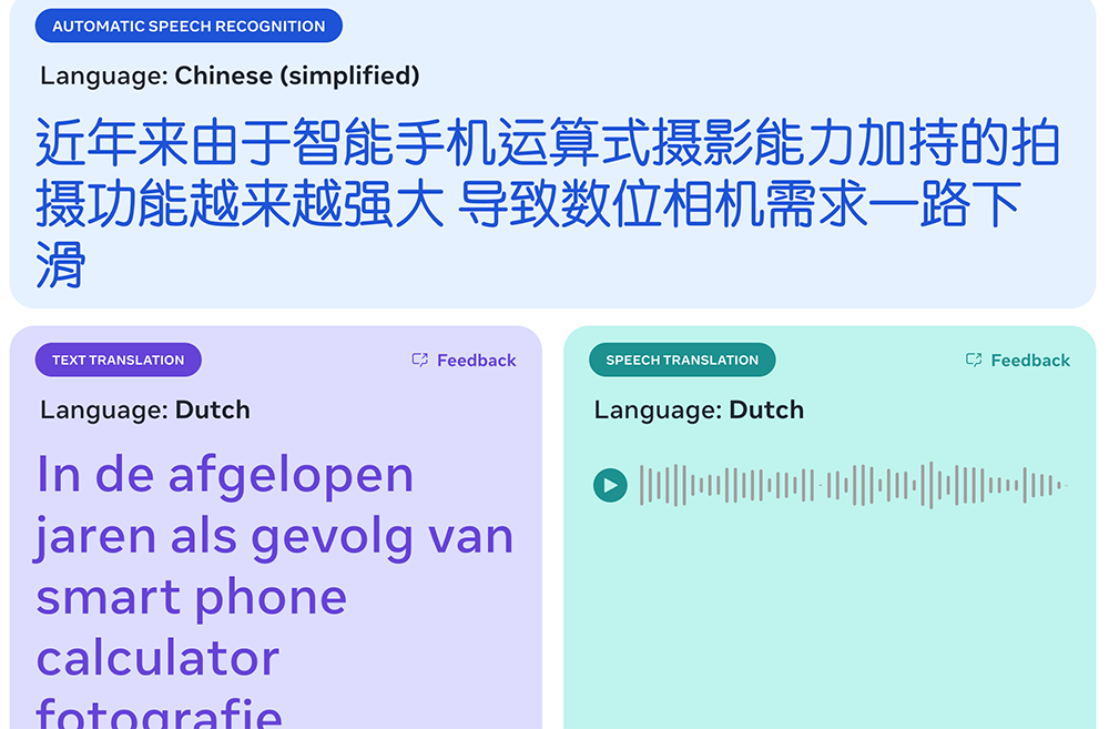 現在就能玩!Meta AI 搬出號稱輾壓 Whisper 多國語音/文字無縫互轉的多模態模型 SeamlessM4T - 電腦王阿達 現在就能玩!Meta AI 搬出號稱輾壓 Whisper 多國語音/文字無縫互轉的多模態模型 SeamlessM4T - 電腦王阿達