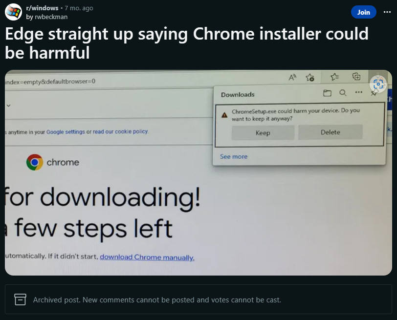 Microsoft Edge 被人發現將 Chrome 安裝檔判定成「潛在有害應用」,不過應該是意外 - 電腦王阿達 Microsoft Edge 被人發現將 Chrome 安裝檔判定成「潛在有害應用」,不過應該是意外 - 電腦王阿達