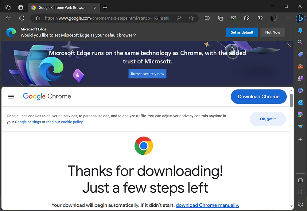 Microsoft Edge 被人發現將 Chrome 安裝檔判定成「潛在有害應用」，不過應該是意外 - 電腦王阿達