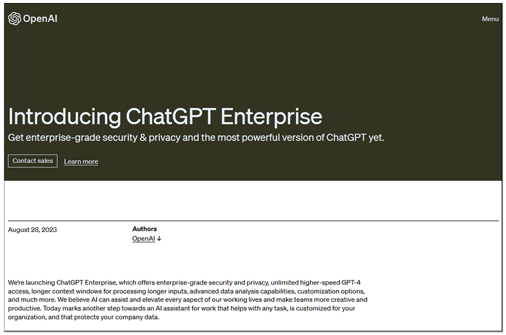 ChatGPT Enterprise 企業版正式登場！GPT-4 無限用、速度快 2 倍、安全性更高 - 電腦王阿達