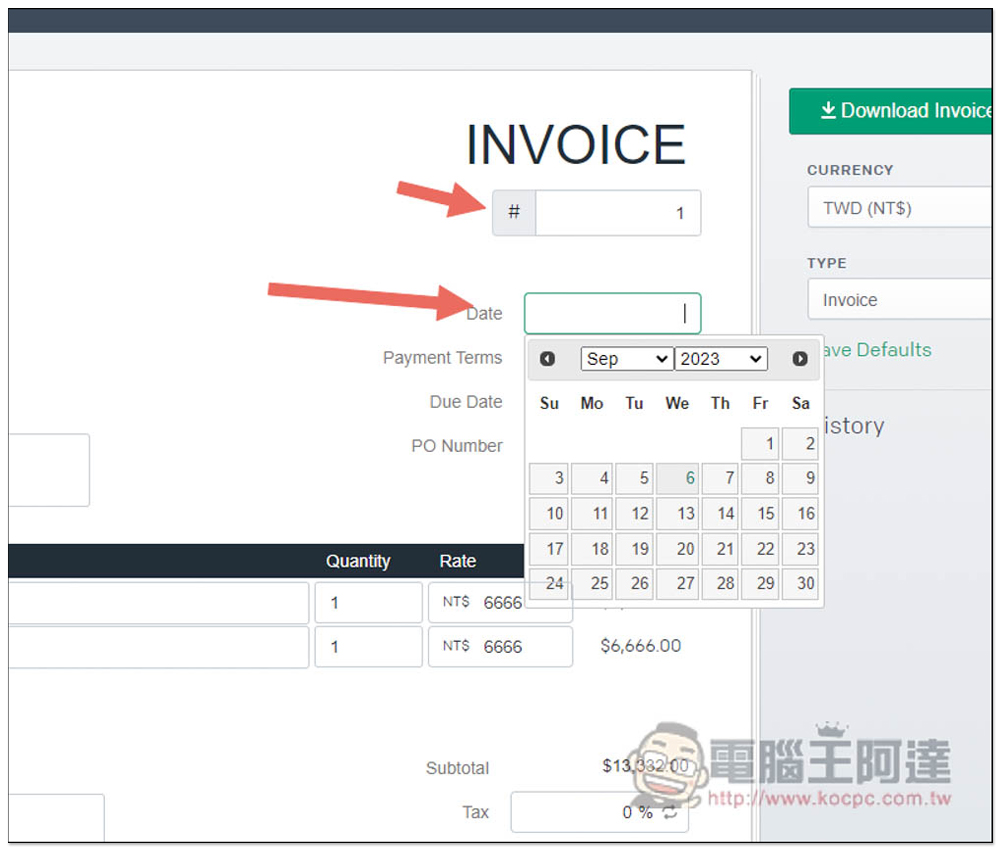 Invoice Generator 免費發票產生器,輸入資訊就能快速製作好國外通用發票,提供 PDF 檔 - 電腦王阿達 Invoice Generator 免費發票產生器,輸入資訊就能快速製作好國外通用發票,提供 PDF 檔 - 電腦王阿達