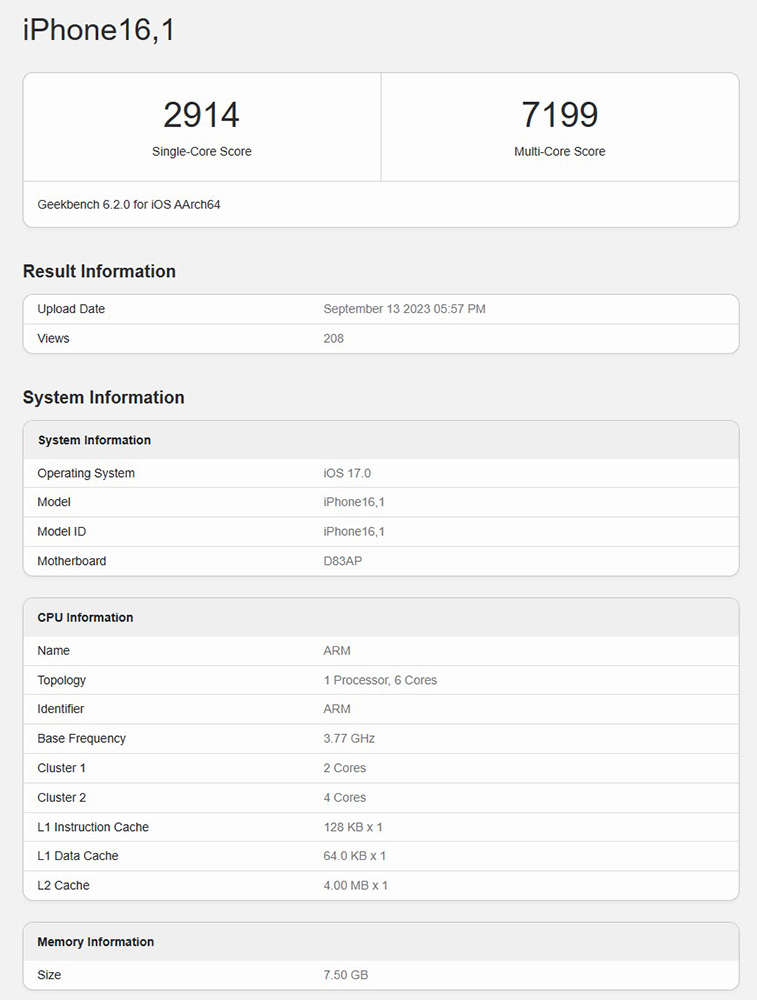 疑似 A17 Pro 晶片的跑分實測現身 Geekbench 資料庫,不算特別亮眼 - 電腦王阿達 疑似 A17 Pro 晶片的跑分實測現身 Geekbench 資料庫,不算特別亮眼 - 電腦王阿達