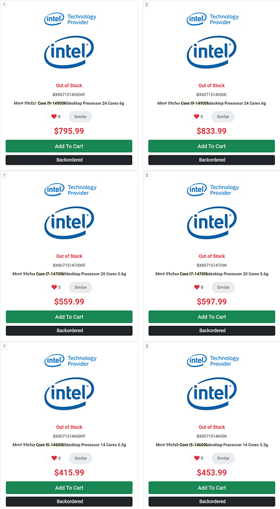 Intel 第 14 代處理器現身國外購物網站,價格沒有之前爆料這麼誇張,只有小漲一點 - 電腦王阿達 Intel 第 14 代處理器現身國外購物網站,價格沒有之前爆料這麼誇張,只有小漲一點 - 電腦王阿達