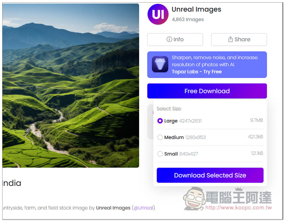 Unreal Images 提供大量由 AI 產生的圖片免費素材，允許商業用途且不用回饋連結 - 電腦王阿達