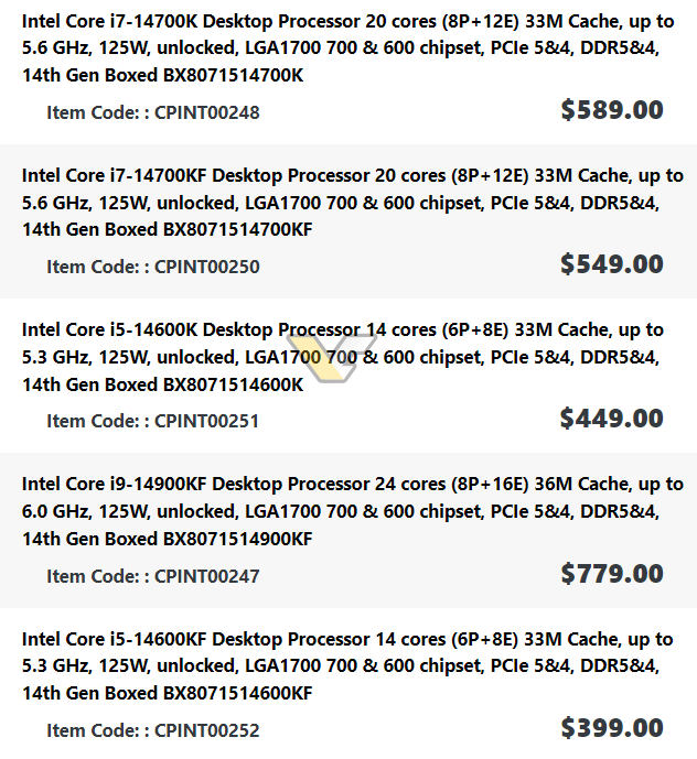 Intel 第 14 代處理器價格再度洩漏,看來就跟上一代差不多 - 電腦王阿達 Intel 第 14 代處理器價格再度洩漏,看來就跟上一代差不多 - 電腦王阿達