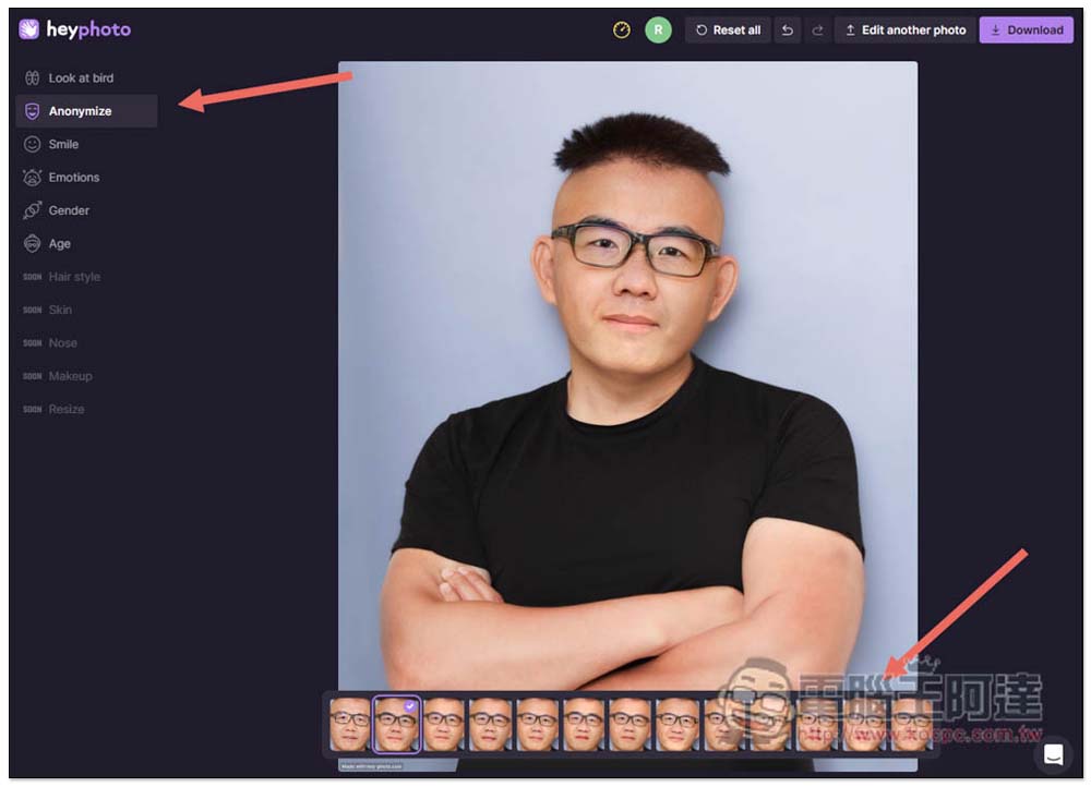 HeyPhoto 透過 AI 來惡搞人像照片的免費工具,眼神方向、年齡、性別等都能調整 - 電腦王阿達 HeyPhoto 透過 AI 來惡搞人像照片的免費工具,眼神方向、年齡、性別等都能調整 - 電腦王阿達