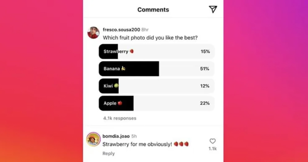 Instagram 將支援留言投票功能 Instagram 將支援留言投票功能