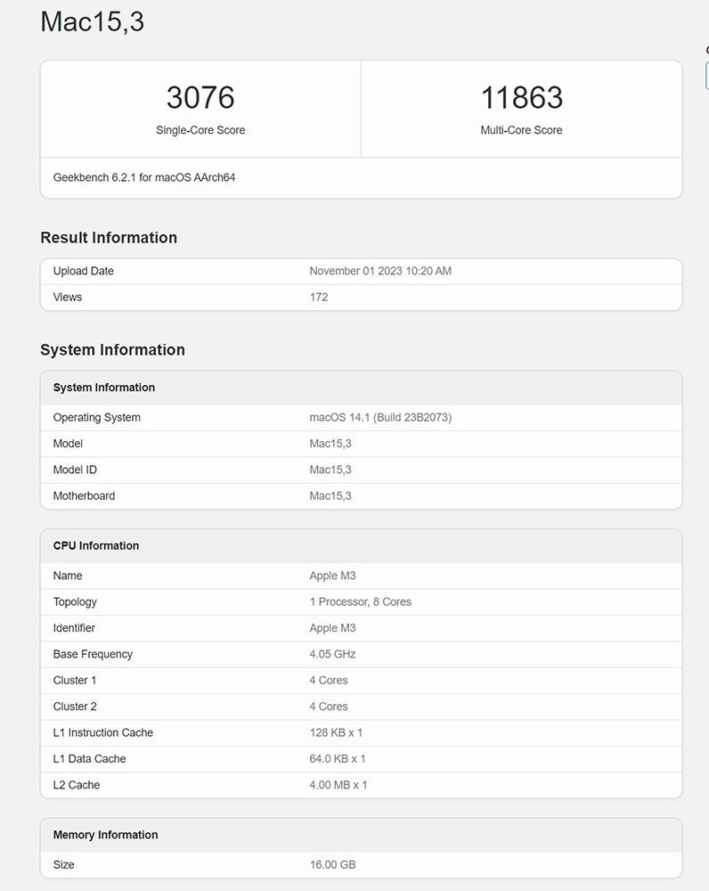 首筆標準版 M3 效能跑分現身 Geekbench,分數超越核心數更多的 M2 Pro - 電腦王阿達 首筆標準版 M3 效能跑分現身 Geekbench,分數超越核心數更多的 M2 Pro - 電腦王阿達