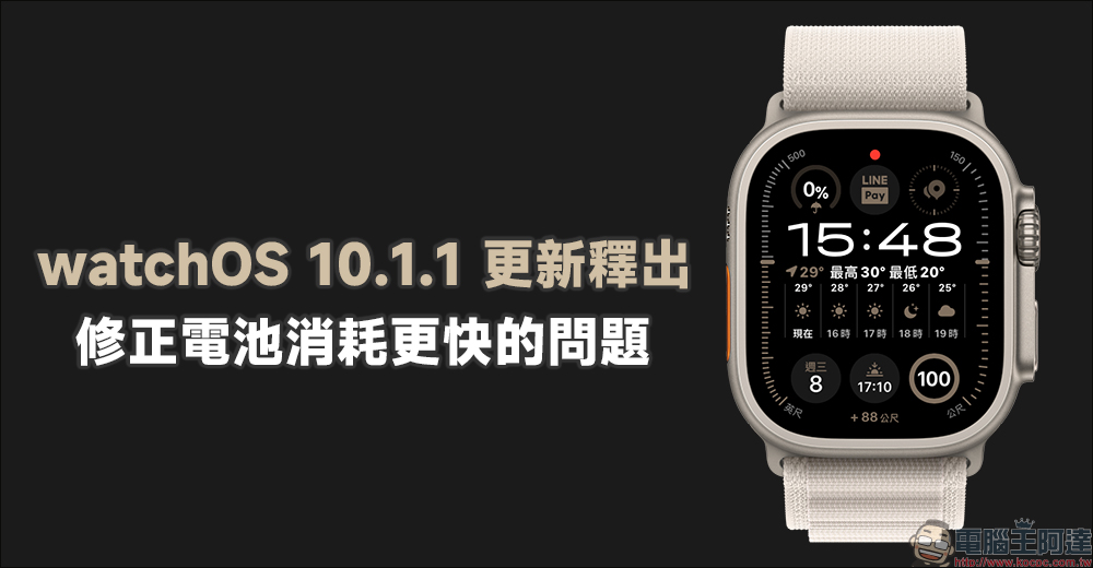 watchOS 10.1.1 更新釋出 ，修正電池消耗更快的問題 - 電腦王阿達
