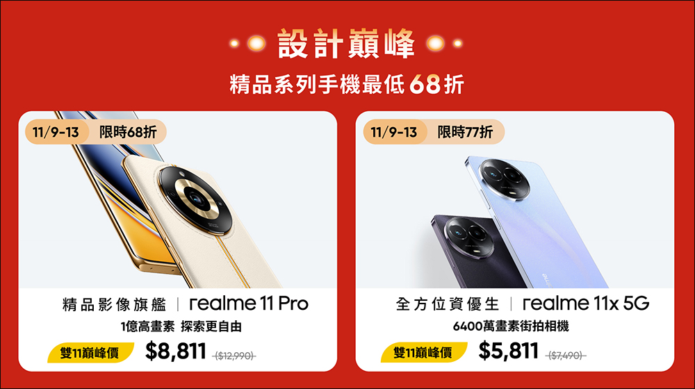 realme 雙 11 巔峰之戰活動即日開跑, realme 11 Pro 只要 8,811 元!超夯商品挑戰最殺 5 折起 - 電腦王阿達 realme 雙 11 巔峰之戰活動即日開跑, realme 11 Pro 只要 8,811 元!超夯商品挑戰最殺 5 折起 - 電腦王阿達