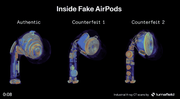 透視真假 AirPods Pro 斷層掃描比一比，自知空氣太多還加重處理 - 電腦王阿達