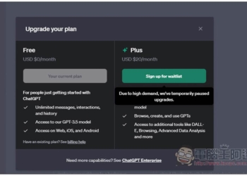 無法升級 ChatGPT Plus 嗎？GPTs 推出後太火，OpenAI 暫時停止接受新的付費用戶