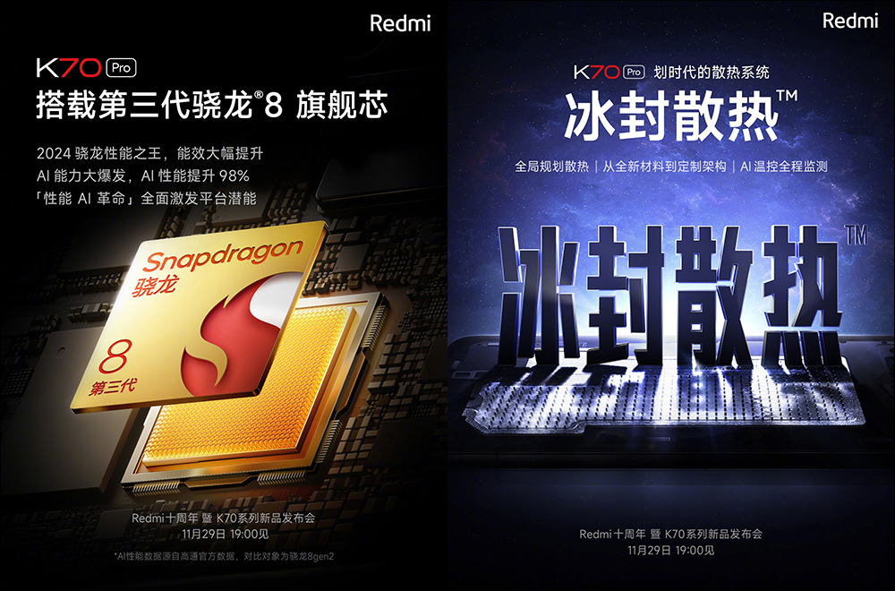 Redmi K70 系列旗艦新機、Redmi Watch 4 等新品將於 11/29 發表, K70 Pro 外觀提前揭曉 - 電腦王阿達 Redmi K70 系列旗艦新機、Redmi Watch 4 等新品將於 11/29 發表, K70 Pro 外觀提前揭曉 - 電腦王阿達