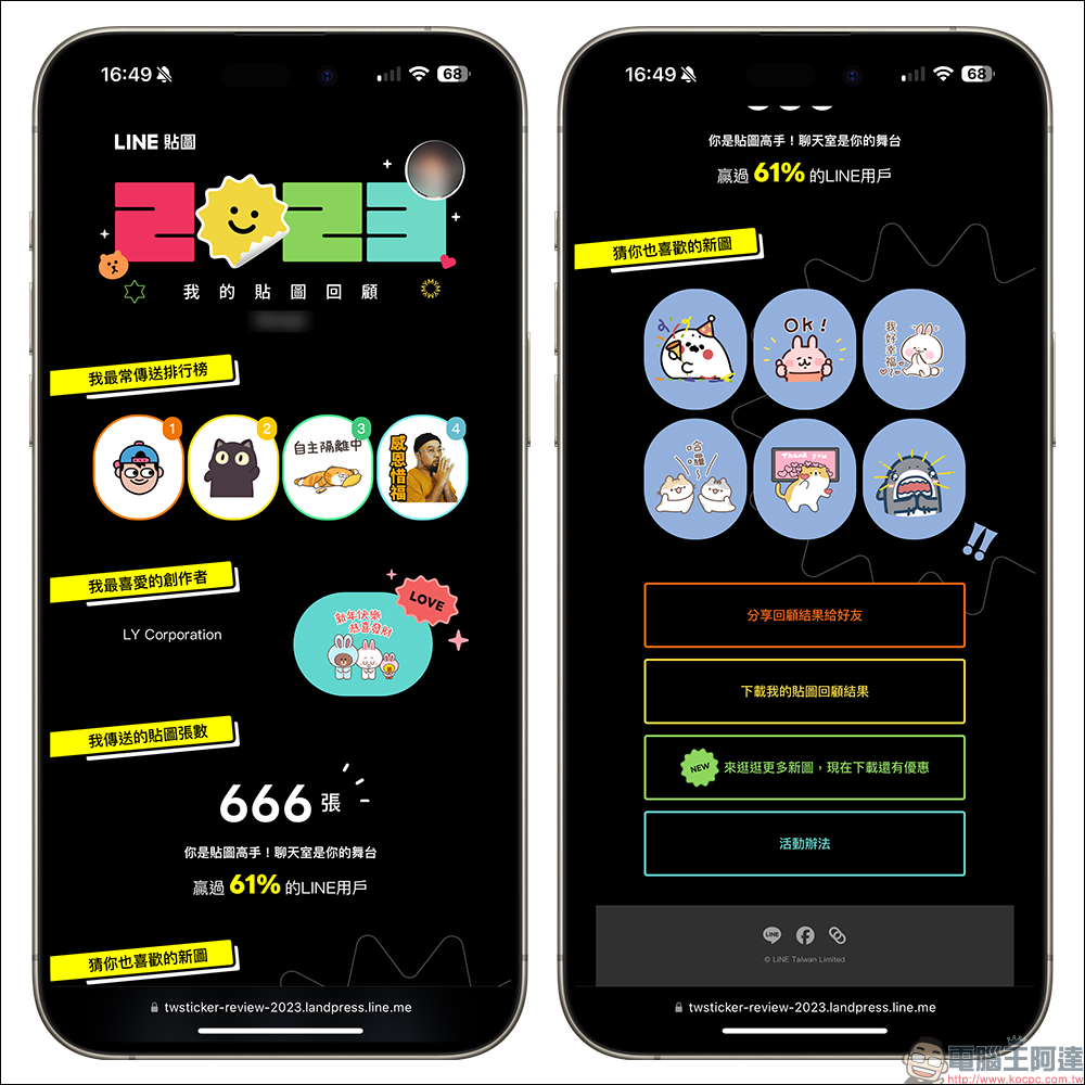 LINE 我的貼圖回顧開跑!2023 LINE 貼圖年度榜單同步揭曉 - 電腦王阿達 LINE 我的貼圖回顧開跑!2023 LINE 貼圖年度榜單同步揭曉 - 電腦王阿達