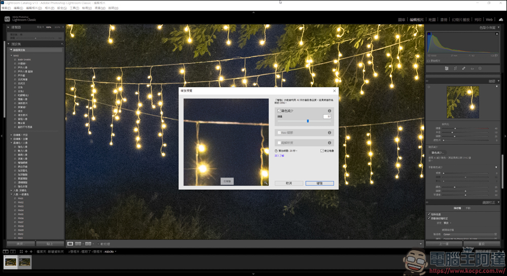 新版的 Lightroom AI 雜色減少功能,一鍵除噪點還能保有大量細節 - 電腦王阿達 新版的 Lightroom AI 雜色減少功能,一鍵除噪點還能保有大量細節 - 電腦王阿達