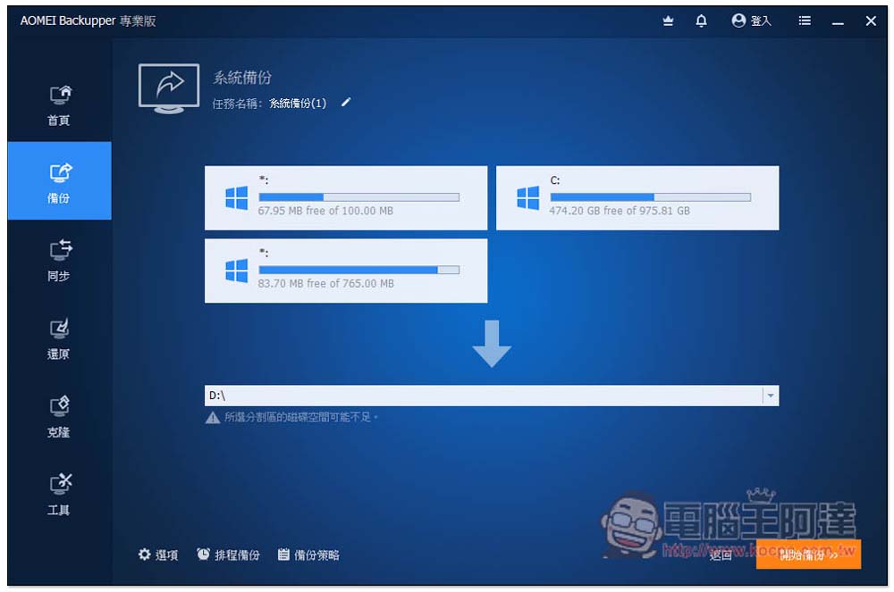 AOMEI Backupper Pro 限免!最好用的 Windows 系統備份、同步、克隆硬碟軟體 - 電腦王阿達 AOMEI Backupper Pro 限免!最好用的 Windows 系統備份、同步、克隆硬碟軟體 - 電腦王阿達