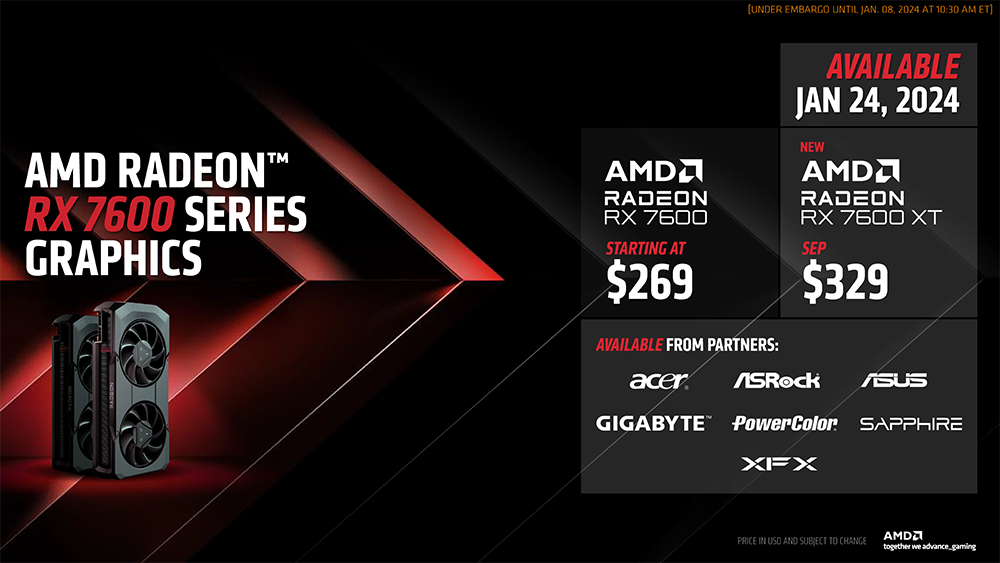 AMD 發表 Radeon RX 7600 XT 顯示卡,鎖定 RTX 4060,329 美金起 - 電腦王阿達 AMD 發表 Radeon RX 7600 XT 顯示卡,鎖定 RTX 4060,329 美金起 - 電腦王阿達