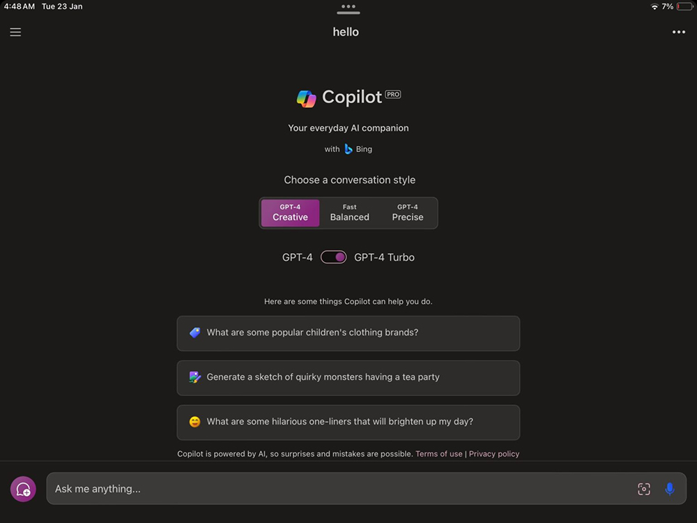 現在 iOS、Android 可以透過 Microsoft Edge 使用配備 GPT-4 Turbo 的 Copilot Pro - 電腦王阿達 現在 iOS、Android 可以透過 Microsoft Edge 使用配備 GPT-4 Turbo 的 Copilot Pro - 電腦王阿達