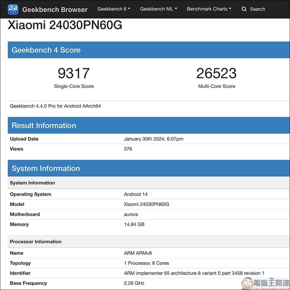 小米 Xiaomi 14 Ultra 影像旗艦跑分曝光!搭載高通 Snapdragon 8 Gen 3 、16GB RAM ,最早有望於 MWC 2024 登場 - 電腦王阿達 小米 Xiaomi 14 Ultra 影像旗艦跑分曝光!搭載高通 Snapdragon 8 Gen 3 、16GB RAM ,最早有望於 MWC 2024 登場 - 電腦王阿達