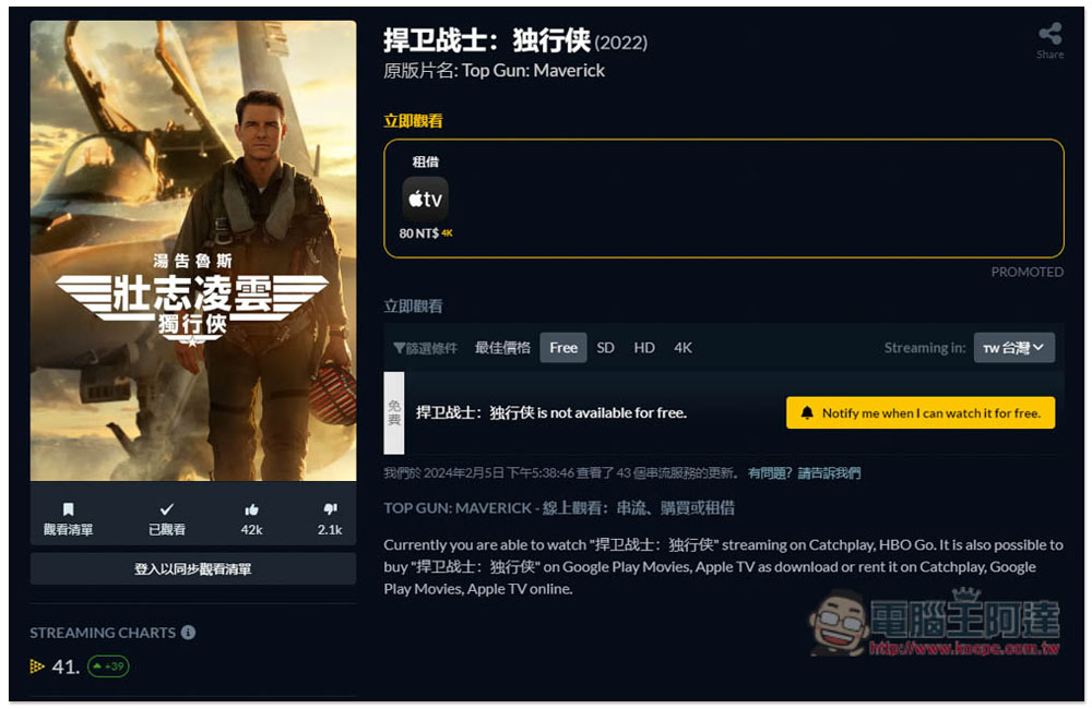 JustWatch 一鍵查詢你想看的電影、戲劇,可在哪些正版串流平台觀看 - 電腦王阿達 JustWatch 一鍵查詢你想看的電影、戲劇,可在哪些正版串流平台觀看 - 電腦王阿達