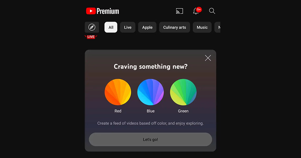 YouTube 將可依「顏色」來推薦影片 YouTube 將可依「顏色」來推薦影片