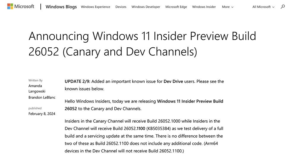 Windows 11 build 26052 爆災情 Windows 11 build 26052 爆災情